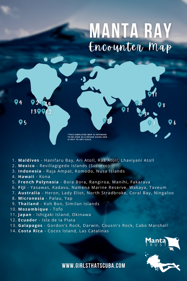 Simplified world map with numbered locations listed below