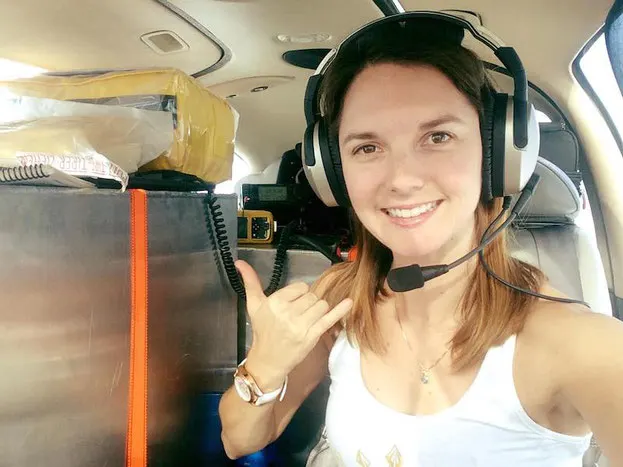 female scuba diver pilot