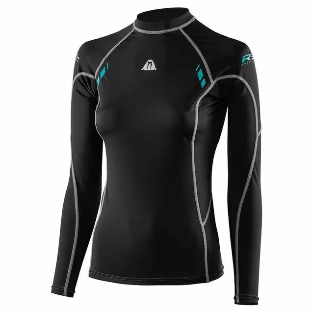 Black women's rash guard available in plus sizes