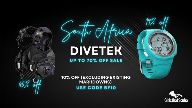 Black Friday deals and 10% off at Divetek South Africa
