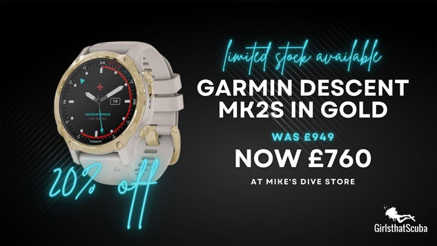 Gold Garmin Descent MK2S Promotion at Mike's Dive Store