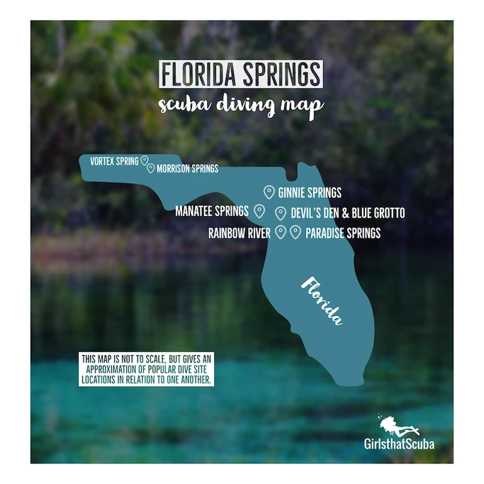 florida spring scuba diving map