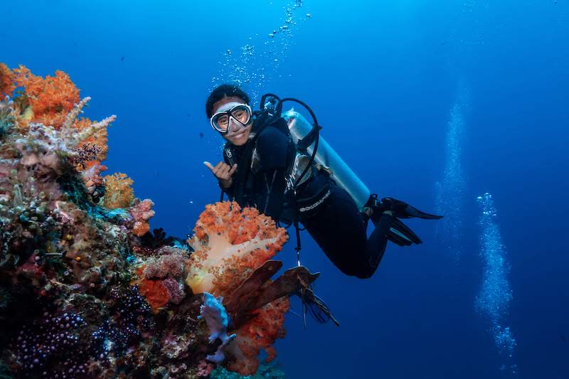 One of the only Indonesian female Dive Masters in Komodo at 20 years old