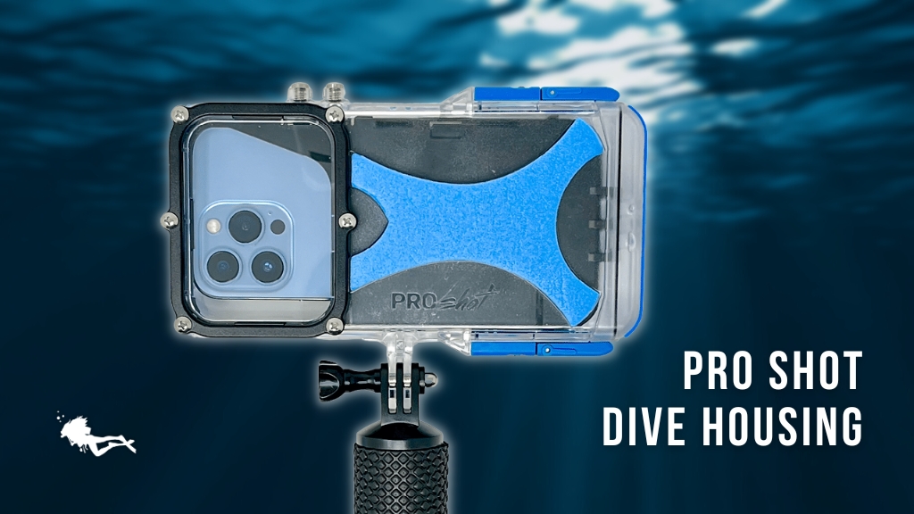 ProShot Dive Housing case against an underwater background
